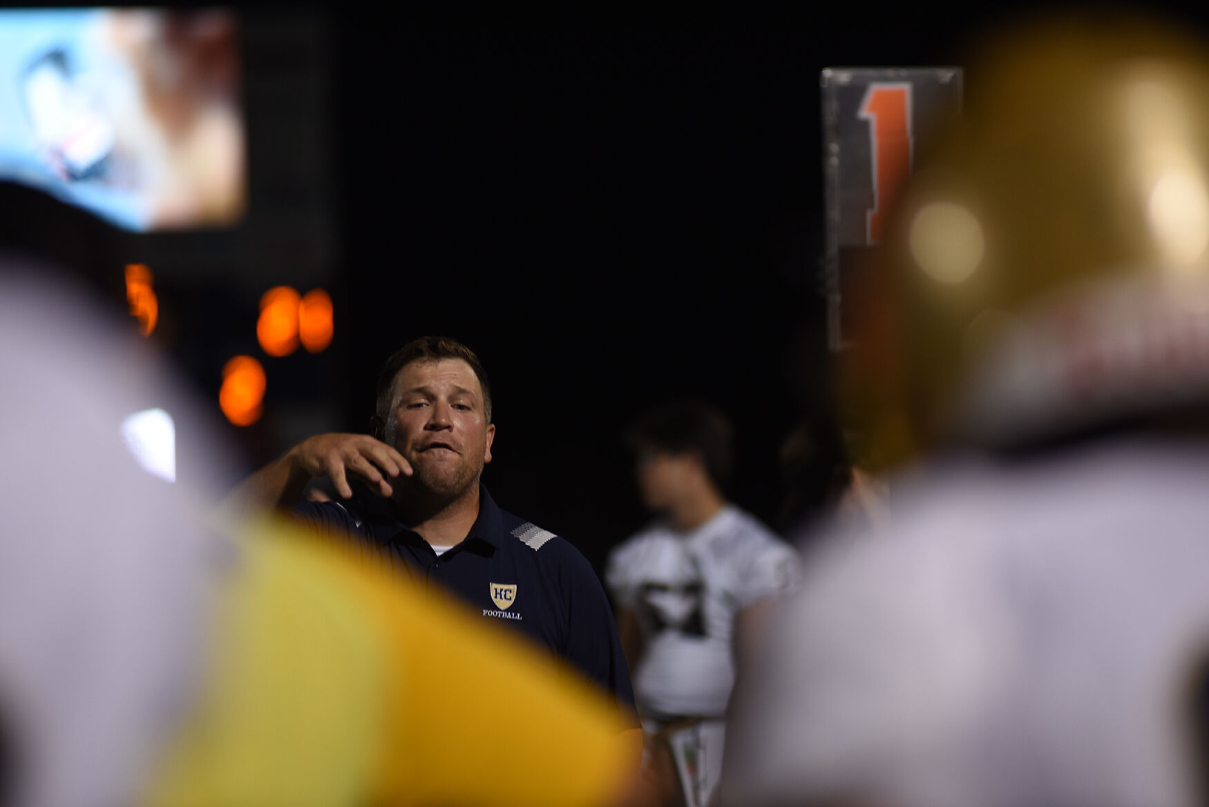Assistant coach Jeff Pickering addresses